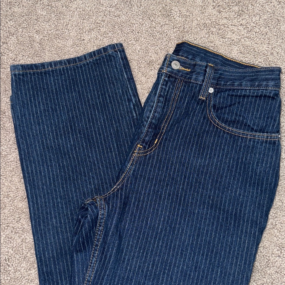 Levi's Classic Blue Striped Denim Jeans
